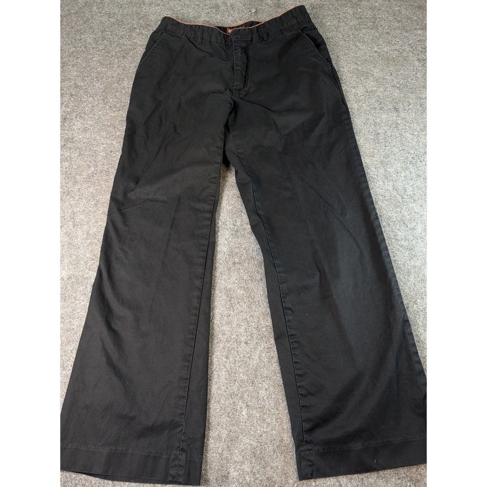 Michael Michael Kors Women's 32x30 Black Cotton Chino Pants Straight Pink Accent